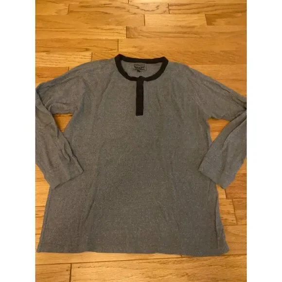 Levi's men's grey cotton knit long sleeve 1/4 button crew neck t-shirt size XL - Picture 1 of 8